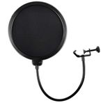 Earamble'dan Blue Yeti ve Diğer Mikrofonlar İçin Mikrofon Pop Filtresi Çift Katmanlı Rüzgar Pop Ekranı Esnek 360° Kaz Boynu Klips Sabitleme Kolu