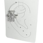 Earcuff Çelik Zirkon Taşlı Teddy Model Gümüş Renk Kıkırdak Küpe