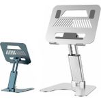 Earldom EH201 Ayarlanabilir Metal Laptop & Tablet Standı – Alüminyum Gövde, Katlanabilir, Gümüş