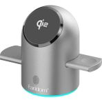 Earldom WC76 Gri 3in1 15W Telefon 2.5W Saat ve 5W Airpods İçin Dönebilen Kablosuz Şarj Standı