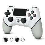 EasEasy Wireless Controller Compatible for PS4, Dual Vibration P4 Controller with 1000mAh Battery & 6-axis Gyro Sensor for P4/Pro/Slim/PC Remote Controller with Cute Thumb Grip Caps