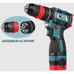 Easera Ticaret Mey Ithalat® Cat Power 1360 Akülü Vidalama Makinesi 16 V 2,0 Ah Kömürsüz Motor ve Anahtarsız Mandren