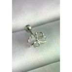 EASERA TİCARET MEYEB673f426cc44d93f1af086866 Mey İthalat® 316L Çelik Gümüş Renk Zirkon Taş Detay Kurdele Model Tragus Piercing