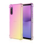 EASSGU Akıllı telefonlar için TPU silikon cep telefonu kılıfı, Sony Xperia 10 V (6,1 inç (6,1 inç) ile uyumlu, şeffaf renk geçişli kılıf, düşme önleyici ve çizilmez koruyucu kılıf - pembe altın