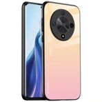 EASSGU Honor Magic6 Lite 5G (6,78 inç (6,78 inç) için uygun kılıf, arka tarafı renk geçişli cam, düşmeye karşı ve çizilmez cep telefonu kılıfı - sarı pembe