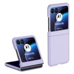 EASSGU Motorola Moto Razr 50 Ultra (6,9 inç) için Silikon Kılıf, Düşmeye ve Çizilmeye Dayanıklı PC Telefon Kılıfı - Açık Mor