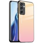 EASSGU Samsung Galaxy S24 FE (6,7 inç) için Uygun Kılıf, Degrade Cam Arka Kapak Düşme ve Çizilmez Cep Telefonu Kılıfı - Sarı Pembe