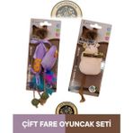Eastland Matatabive Catnipli Peluş Fare ve Şekerli - Matatabili Peluş Fare Kedi Oyuncağı 2'li Set - 1BW-Beyaz