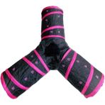 Eastland Pati Desenli Üç Yollu 25x35 cm Pembe Siyah Kedi Oyun Tüneli