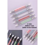 Easy Beauty Hamur Jel Şekil Verme Fırçası Nail Art Fırça Silikon Tırnak Fırçası 5li Set