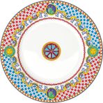 Easy Life Sicily Renkli Figürlü Porselen Servis Tabağı 26 cm