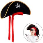 Easy Tedarik Çocuk Boy Kadife Jack Sparrow Denizci Kaptan Jack Korsan Şapkası 45 x 16 cm