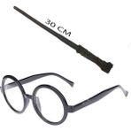 Easy Tedarik Harry Potter Asası 30 cm ve Siyah Çerçeveli Harry Potter Gözlüğü Seti