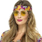 Easy Tedarik Yuvarlak Cam John Lennon Tarzı Hippi Gümüş Çerçeveli Sarı Gözlük