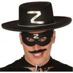 Easy Tedarik Z Logolu Yetişkin Zorro Şapkası ve Zorro Maskesi