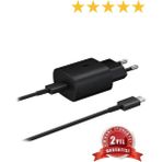 Easy Tekno Ithalatçı Garantili Samsung Note 10-S10-A70-A80-A90 25W Şarj Cihazı Aleti Siyah Siyah USB Type C 2
