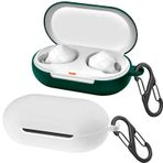 easyBee Kılıf 2'li Paket Sony WF-C500 True Wireless Kulaklık ile Uyumlu, 2 Karabina, Sıvı Silikon Kılıf Ultra İnce Darbeye Dayanıklı Koruyucu Kılıf Bluetooth Kulaklık Çantası - Aeiss ve Koyu Yeşil