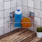 Easyfix Yapışkanlı Banyo Duvar Rafı Şampuanlık Köşe Rafı Krom
