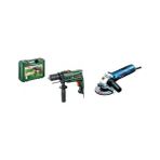 Easyımpact 600 Darbeli Matkap (600 W, Takım Çantası Dahil, Elektronik Hız Kontrolü, Ergonomik, 1.7 Kg, Yeşil) + Gws 7-115 Avuç Taşlama Makinesi (720 W, Disk Çapı: 115 Mm, 11.000 Dev/dak) - Option-1