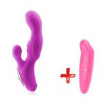 EasyLove G-Spot ve Klitoris Uyarıcı Çift Motorlu 10 Modlu Titreşimli Şarjlı Vibratör+G-Noktası Vibratör