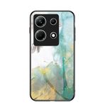 EasyShow Infinix Note 30 için Mermer Kılıf, Infinix Note 30 İnce Temperli Cam Arka Kapak TPU Kenar Koruyucu Kılıf Infinix Note 30 için (Sarı)