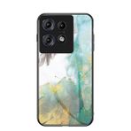 EasyShow Motorola Edge 50 Pro için Mermer Kılıf, Motorola Edge 50 Pro İnce Temperli Cam Arka Kapak TPU Kenarlı Koruyucu Kılıf Motorola Edge 50 Pro için (Sarı)