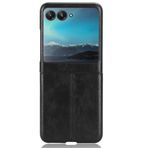 EasyShow Motorola Razr 40 Ultra Kılıf Ultra İnce Dermatoglif telefon kılıfı, Motorola Razr 40 Ultra PU+PC+TPU telefon kılıfı, Motorola Razr 40 Ultra Siyah için Kapak