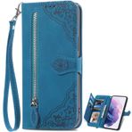 EasyShow Oppo Reno12 Pro 3D Baskı Çiçeği için Kılıf, Oppo Reno12 Pro Stand Getir Cüzdan Cep Telefonu Kılıfı, Oppo Reno12 Pro için Kılıf - Mavi