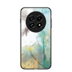 EasyShow Realme 13 Pro+ 5G için Mermer Kılıf, Realme 13 Pro+ 5G İnce Temperli Cam Arka Kapak TPU Kenarlı Koruyucu Kılıf Realme 13 Pro+ 5G için (Sarı)