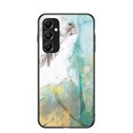EasyShow Samsung Galaxy A05s için Mermer Kılıf, Samsung Galaxy A05s İnce Temperli Cam Arka Kapak TPU Kenar Koruyucu Kılıf Samsung Galaxy A05s için (Sarı)