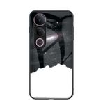 EasyShow Vivo V50 Lite Kılıflar için Çok Renkli Kılıf, Kapak Gradyan Şeffaf Temperli Cam Kasa vivo V50 Lite ile Uyumlu (Evren Yıldızlı)
