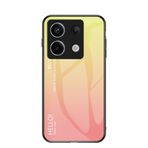 EasyShow Xiaomi Redmi Note 13 için Kılıf Renk Gradyan Temperli Cam Telefon Kılıfı Xiaomi Redmi Note 13 için Kapak (Sarı)