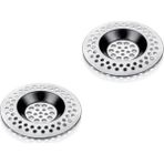 Easyso Paslanmaz Metal 2'li Yuvarlak Mutfak Lavabo Içi Gider Süzgeci, Banyo Evye Deliği Çöp Tıkacı
