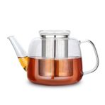 Easyworkz Borosilikat Cam Çaydanlık 1500 ml Meyve, Bitki ve Demleme için Büyük Paslanmaz Çelik Çıkarılabilir Gevşek Çay Demliği,Temizlemek