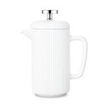 Easyworkz Porselen French Press 650 ml Kahve ve Çay Makinesi, Paslanmaz Çelik Pistonlu, Fildişi Rengi