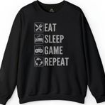 Eat Sleep League Repeat league Lol Baskılı Sweatshirt PSW01S-1239