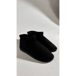 Eataly Shoes Ultra Mini Siyah Süet İçi Tüylü Düz Taban Bilekte Bot