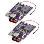 Eawfgtuw 2'li Paket 22,5 W Hızlı Şarj Güç Bankası Modülü, Dijital veya Işık Ekranlı, PD3.0 QC4+ Uyumlu, 5A Çıkış, 3.7V 21700 Piller için% 96 Verimlilik (A+C Lamba ekranı)