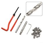 Eawfgtuw Diş Onarım Kiti M6 Helicoil Onarım İpliği Onarım Araçları Tel Ekleme Kiti Uyumlu El Aleti Seti, Uçlar, Anahtar Anahtarı, Matkap Ucu ve Motor ve Araba Tamiri için Musluk