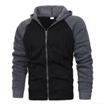 Eawfgtuw Erkek Kapüşonlu Sweatshirt Fermuarlı Atletik Ceket Uzun Kollu Günlük Dış Giyim Kaban Kış Sonbahar Sporları Koşu Hırka Erkekler için Kapşonlu (L Siyah)