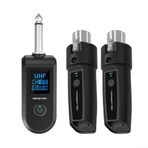 Eawfgtuw Kablosuz Mikrofon Sistemi XLR Mikrofon Adaptörü, Verici ve Alıcı, 20 Kanal, 4550.25-573.75MHz, 30-50m Aralık, Audio Mixer PA Hoparlör ile Uyumlu (1 tepsi 2)