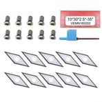 Eawfgtuw Karbür Kesici Uçlar 10x30mm Ahşap Torna Torna Aleti için Vidalı, 10 Parça Set, Ağaç İşleme, Planya, Bitirme Bükümleri için Karpit Bıçakları, İçbükey