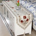 Eawfgtuw Özel Toplantılar için Zarif Çiçek Tasarımlı Dantel Kumaş Masa Örtüsü (40 * 150 cm 1#)