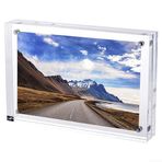 Eawfgtuw Şeffaf Akrilik Fotoğraf Çerçevesi Manyetik Teşhir Standı 8+8 mm Kalın Masaüstü for DEKOR Resim Tutucu Ev Ofis için Çeşitli Boyutlar Mevcuttur Şeffaf Bellek for KORUMA (12,8 x 17,8 cm)