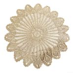 Eawfgtuw Zarif Yemek Deneyimi için El Yapımı Vintage Kroşe Yuvarlak Masa Örtüsü (75-80 cm Kahve)