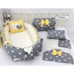 Ebabynest Big Star Serisi Koyu Gri Sarı Babynest Alt Açmalı Set - Renkli - 24 Ay