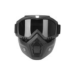 ebakbak Cross Motosiklet Bisiklet Gözlüğü Açık Kask Maskesi Süngerli Bant Lastikli Jet Maske Siyah Cam