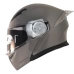 Ebakbak Motosiklet Çene Açılır Kask Ece 22.06 Güvenlik Sertifikalı Güneş Vizörlü Motor Kaskı Nardo Grey - XL - Gri