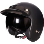 Ebakbak Motosiklet Chopper Cruiser Yarım Açık Kaskı ABS Malzeme Ce Güneş Vizörlü Mat Black Motor Kask