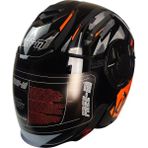 Ebakbak Motosiklet Yarım Kask Double Güneş Vizörlü Ece Sertifikalı Abs Material Motor Kaskı Orange Arrow
